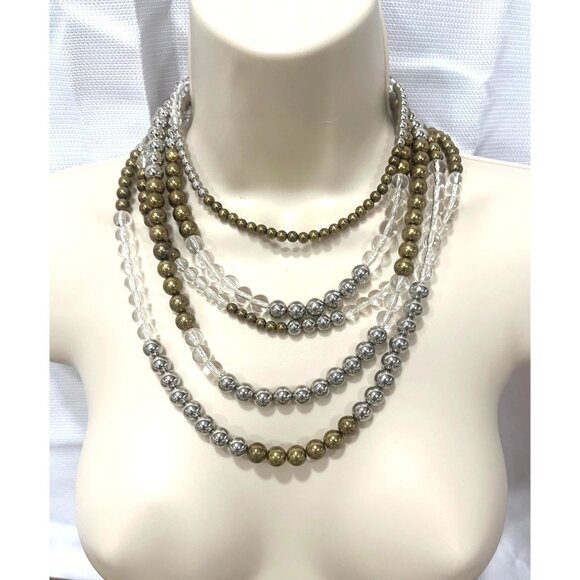 Macy's women's Multi-layered bead necklace - Picture 1 of 9